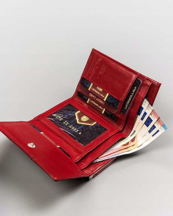 Small leather women's wallet with RFID system - Peterson