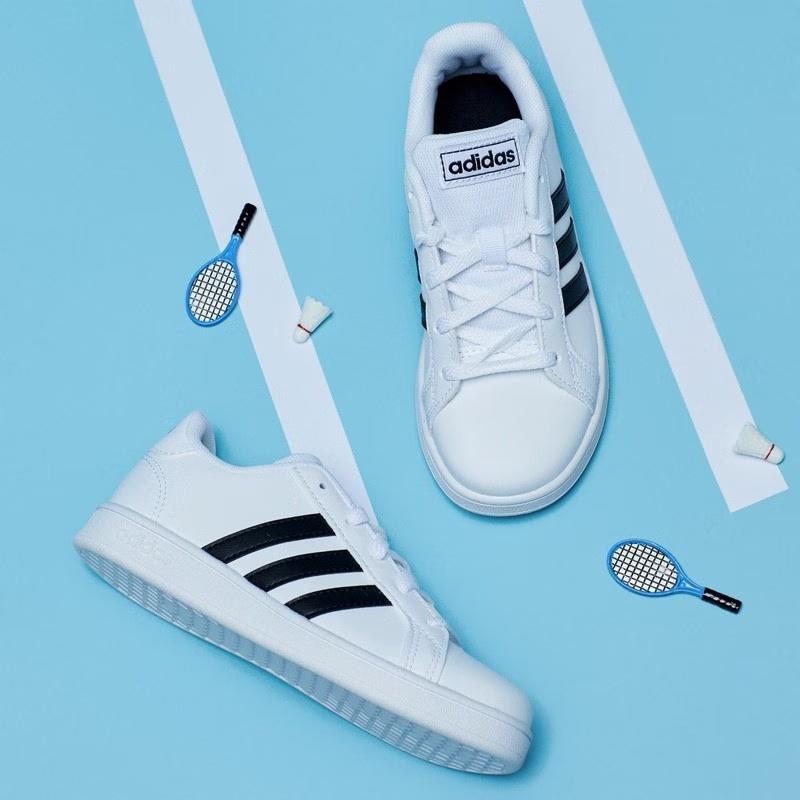 (GS) adidas Grand Court J 'Белый Черный' Детские EF0103