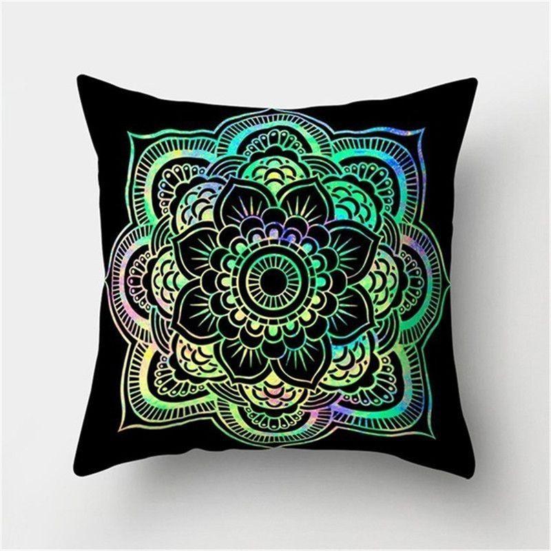 Elegant Boho Mandala Flower Square Cushion Cover For Stylish Home And Car Decoration