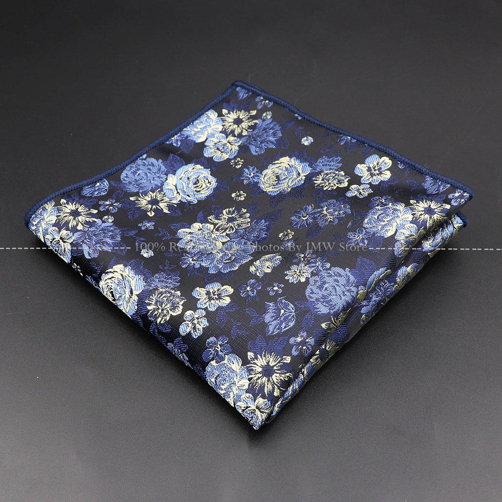 High Quality Men Handkerchief Red Blue Rose Floral Constellation Designed Wave Lines 26cm Width Tuxedo Suit Shirt Pocket Square