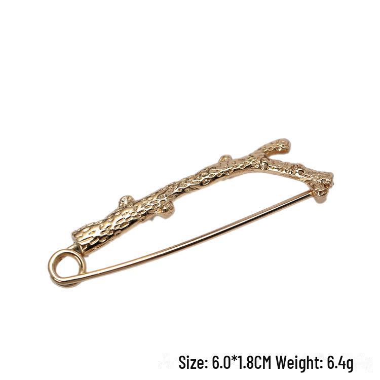 «Брошь-булавка в виде птицы из ретро-сплава с бамбуковой ветвью для женских кардиганов»