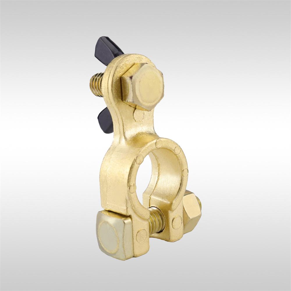 2x Solid Brass Battery Terminal Connector Top Post End Clamps Set for Car Marine