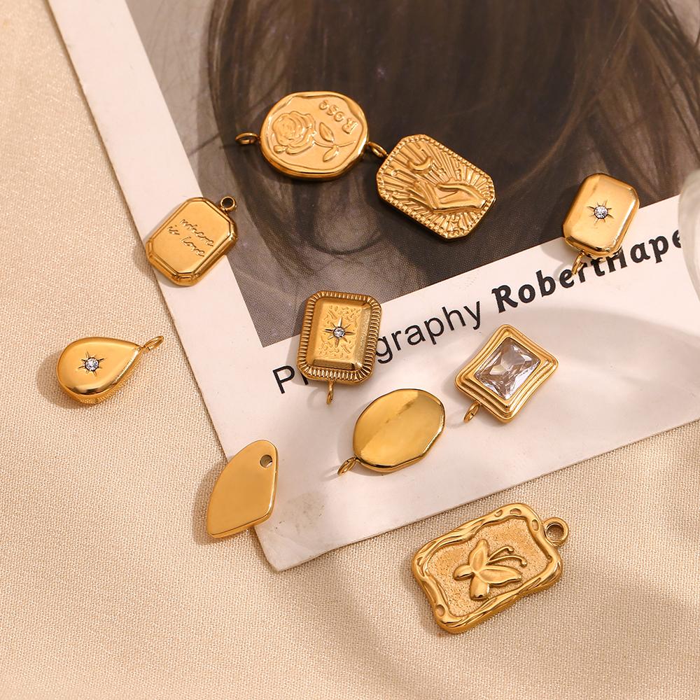 MamacitaSlay DIY Винтажные Роза Бабочка Полярная Звезда Луна нержавеющая сталь подвески 18K Позолоченные подвески для изготовления ювелирных изделий