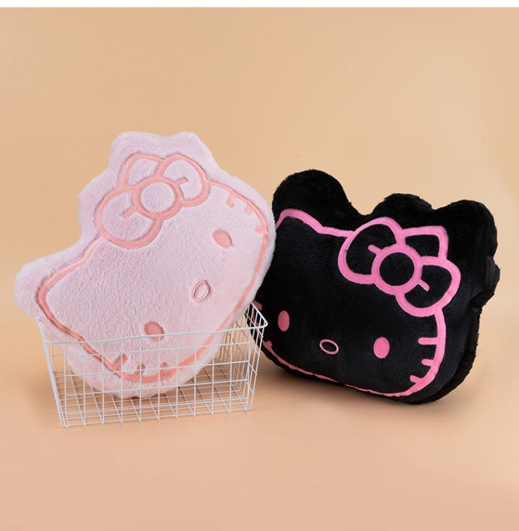 Плюшевая кукла-подушка Hello Kitty Черно-розовая