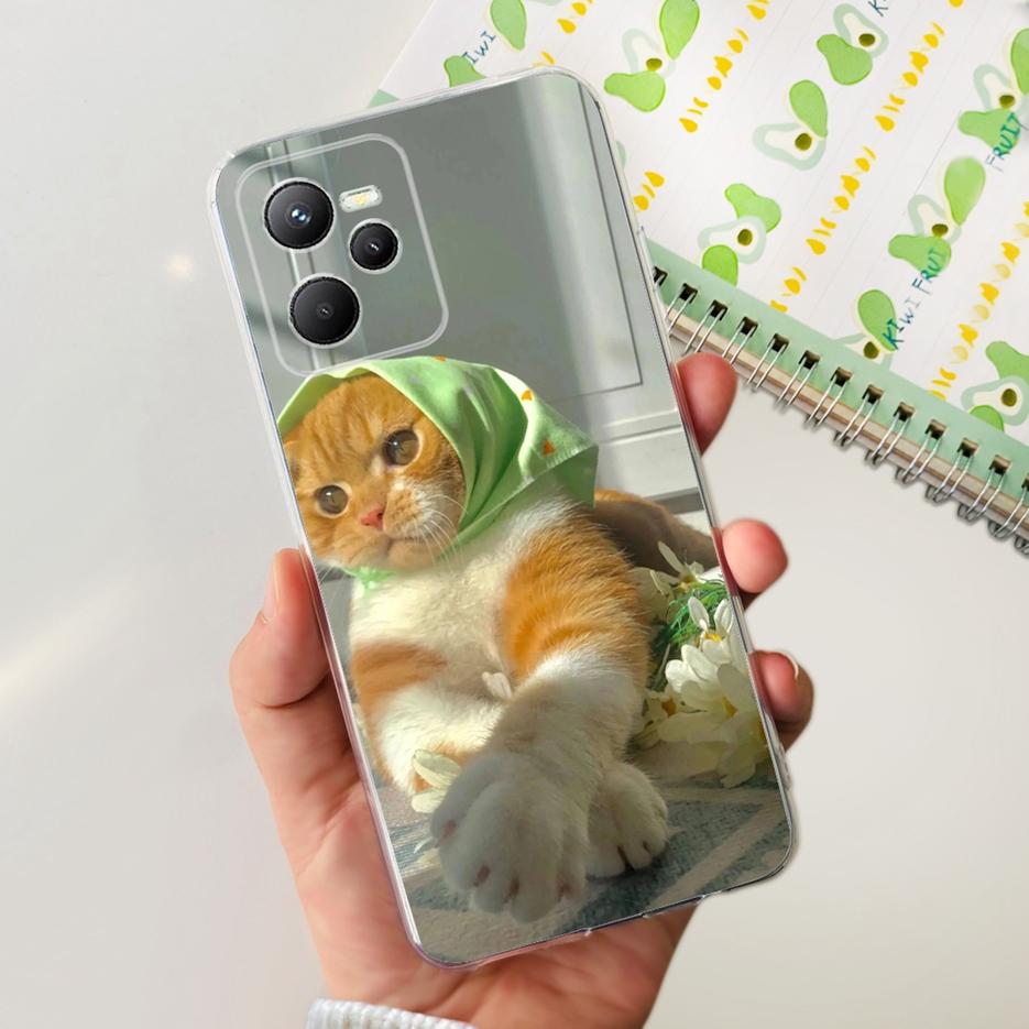 Чехол для Realme C35 RMX3511 Стильный окрашенный чехол Прозрачный силиконовый Мягкий тонкий чехол для телефона Для Realme C35 C 35 RealmeC35 Fundas Shell