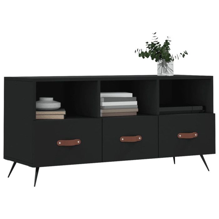 VidaXL TV Stand Black 102x36x50 Cm Engineered Wood 829005