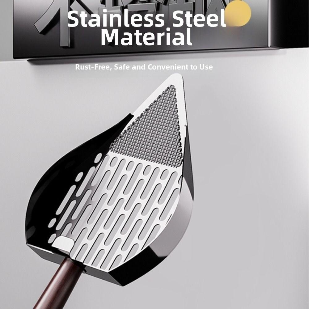 Wood Handle Cat Litter Scoop Stainless Steel Waste Removal Sifting Tool Cat Supplies