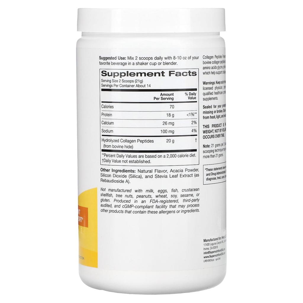 Collagen Peptides, Vanilla Flavor, 295G(10.4Oz)