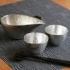 NOUSAKU Tin Sake Cup Set Sake 1 Katakuchi 100% (2 Cups, Small)