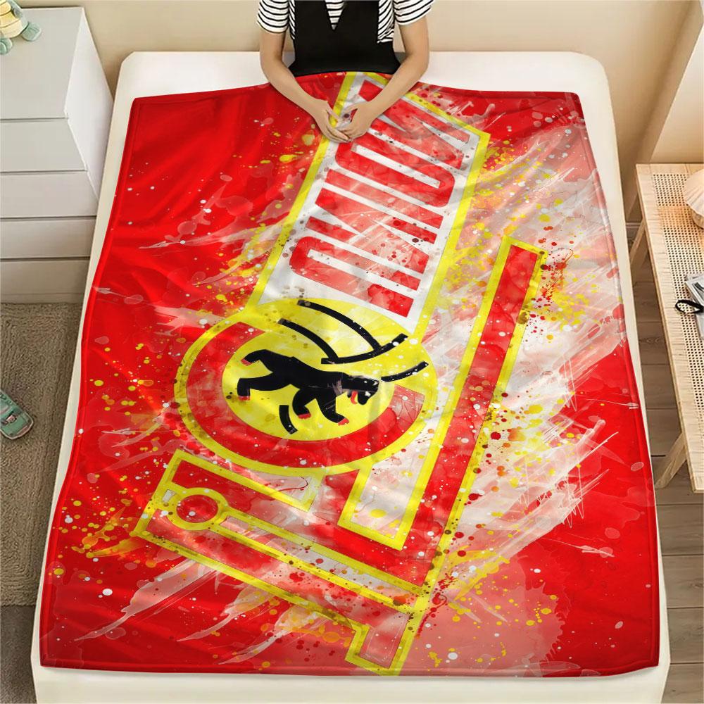 Union Berlin logo Printed Flannel Blanket, soft throw for bedroom sofa, washable, fan merchandise, great gift.