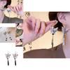 Stylish Ink Painting Butterfly Earrings Minimalistic Chinese Style Silver Color