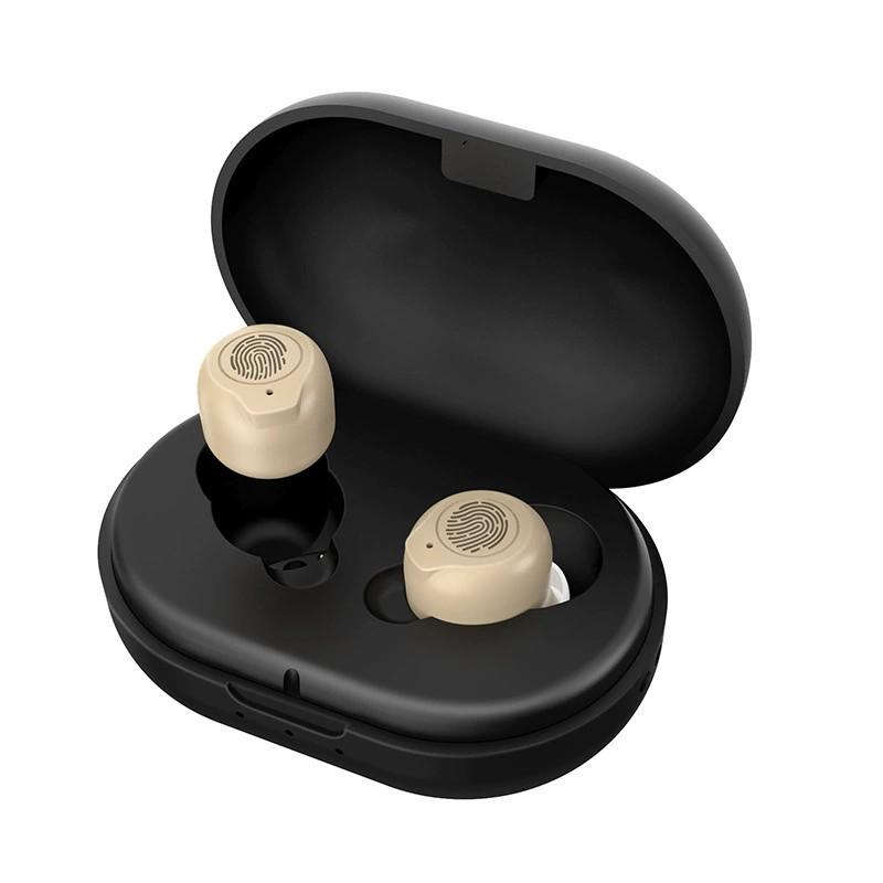 Трансграничный CIC Внутриушной слуховой аппарат с магнитной зарядкой, усилителем звука и сенсорным управлением отпечатком пальца для пожилых людей