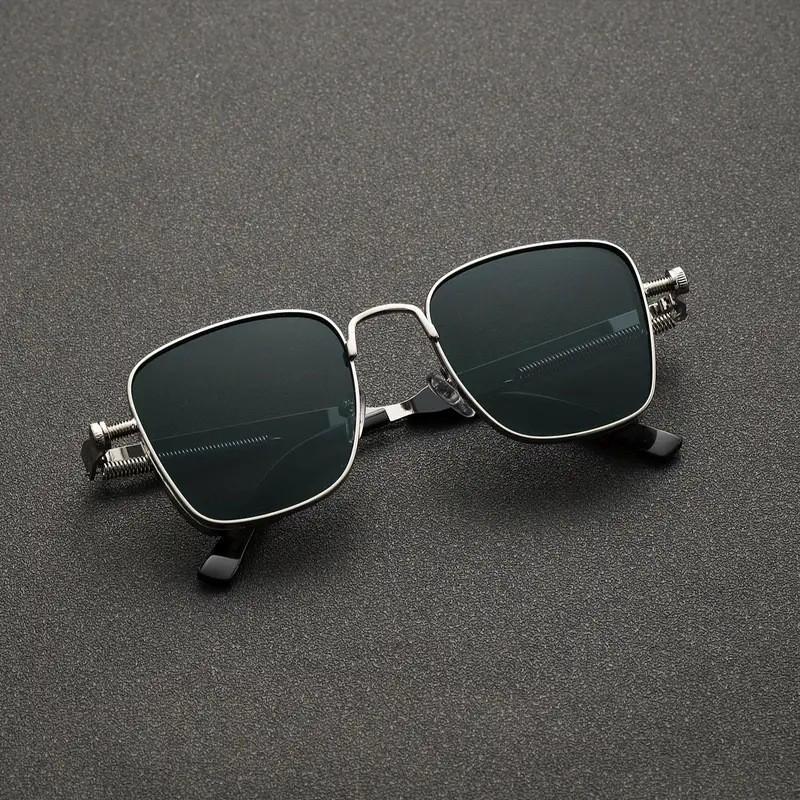2025 Retro Square Steampunk Metal Sunglasses with Universal Fit