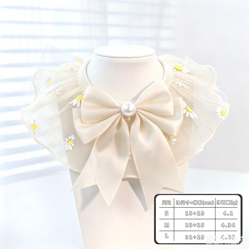 Princess Style Pet Collar Cute Cat Dog Necklace Adjustable Size Small Medium Large Pets