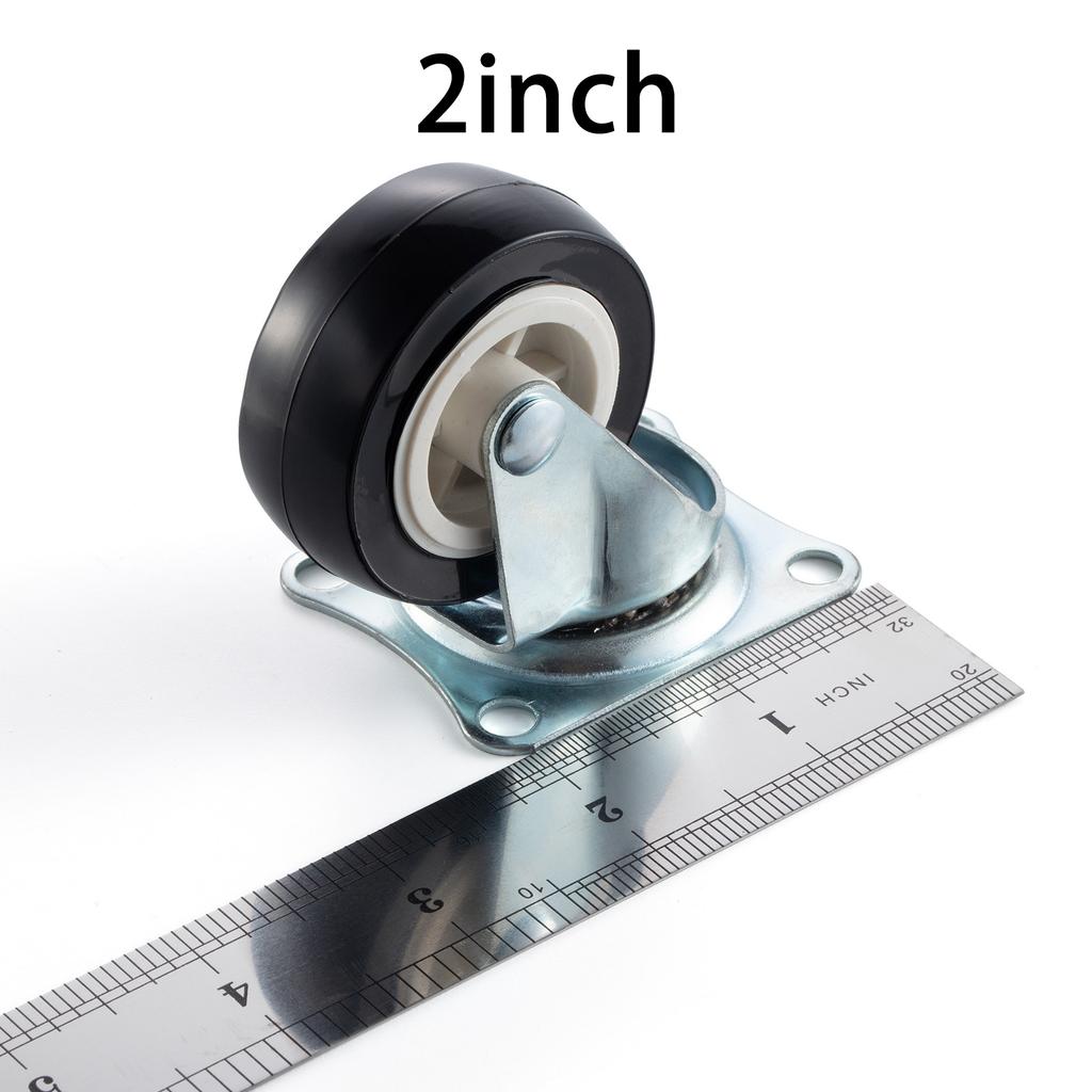 Set Of 4 1"/1.25"/2" PVC Furniture Casters Wear Resistant Mute Universal Heavy Trolley Wheels 360 Degrees Swivel Castor