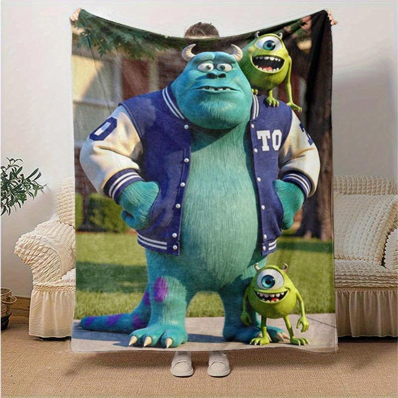 1pc, Soft and Cozy Monster University Inspired Blanket - Perfect for All Seasons, Home Decor, Soft Flannel Throw Blanket, Living Room, Trave