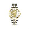 Luxury Round Quartz Rhinestone Dragon Dial Casual Wrist Watches Stainless Strap Fashionable Clock Waterproof Wristwatch for Men