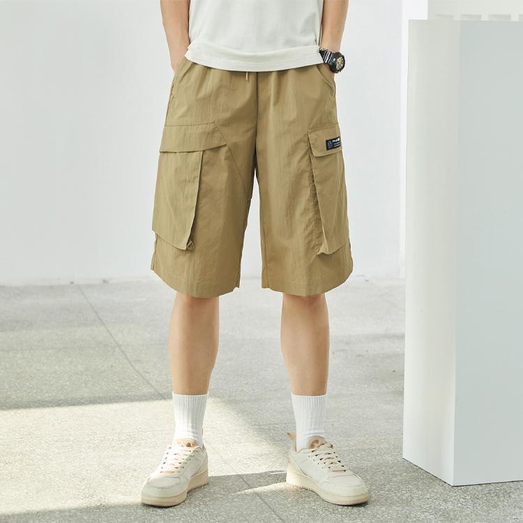 Li Ning Sports Fashion Series Тканые повседневные шорты мужские шорты цвета хаки AKSR527-2