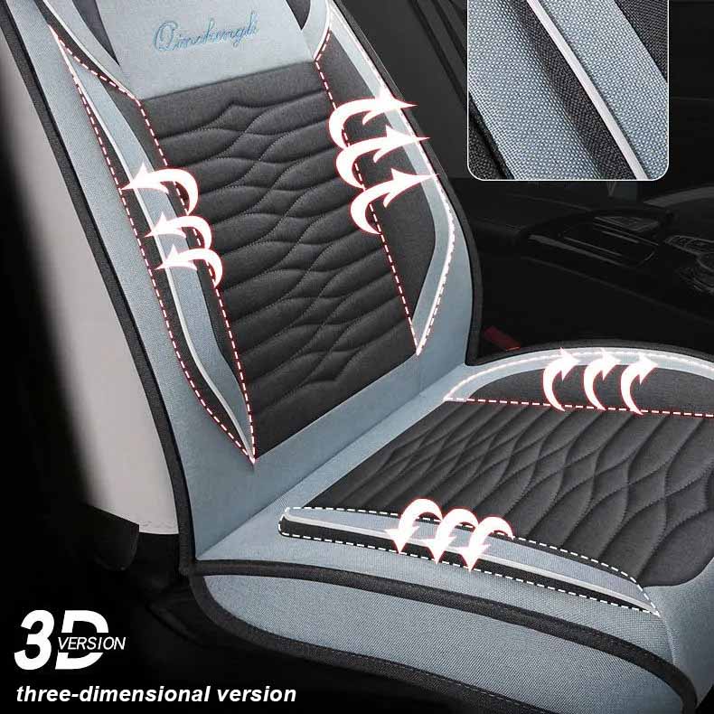 Автомобильная подушка, полный объемный чехол на сиденье, четыре сезона, универсальная льняная тканевая подушка для сиденья, летняя дышащая подушка для сиденья, полный комплект