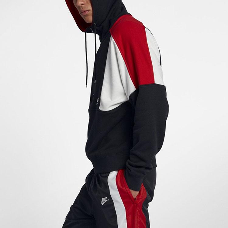 Nike Спортивная куртка-ветровка с капюшоном NSW, двусторонняя, с контрастной вставкой, на молнии, мужская, черная AQ2066-010