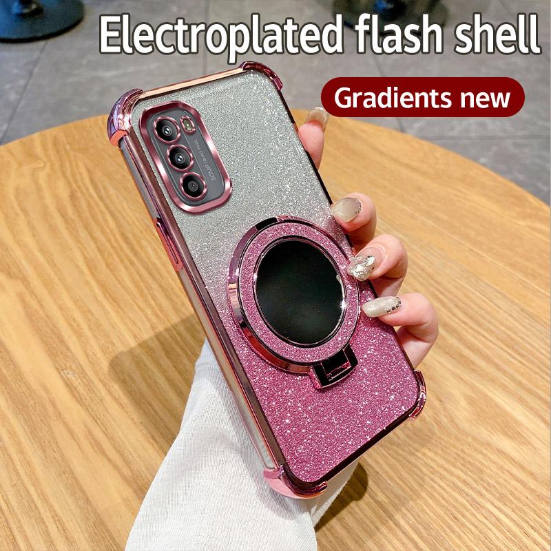 G30 G20 G10 Чехол-кольцо-держатель зеркальный для телефона Motorola Moto G10 G20 G30 G84 G54 G82 5G G52 G71S Мягкий 6D Гальванизированный Ударопрочный Чехол