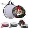 Christmas Wreath Storage Bag with Handle Zipper Closure Large Capacity Transparent Garlands Mini Trees Dustproof Organizer