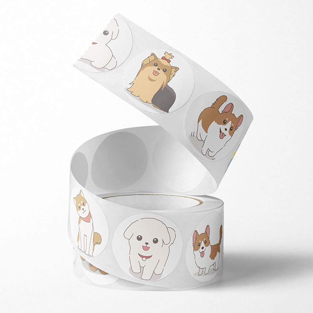 100-500pcs Reward Sticker Cartoon Dog Pattern Encouragement Stickers For Students Teachers Cute Animals Stationery Stickers