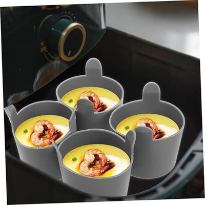 4 шт. силиконовые формы для яиц для фритюрницы, антипригарные силиконовые формы для яиц, аксессуары для фритюрницы и яйцеварки