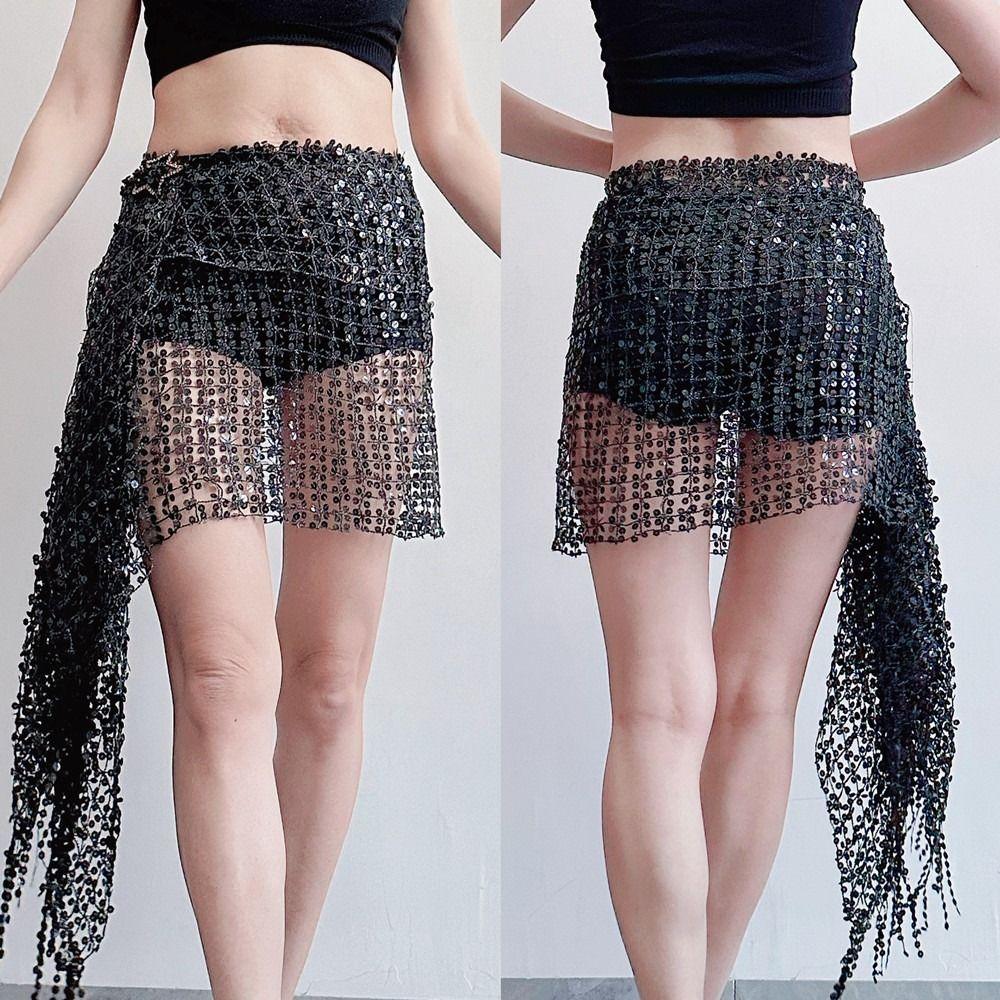 Бахрома Шарф для танца живота Ажурные костюмы для танца живота Тренировочный пояс для танца живота Индийский танец