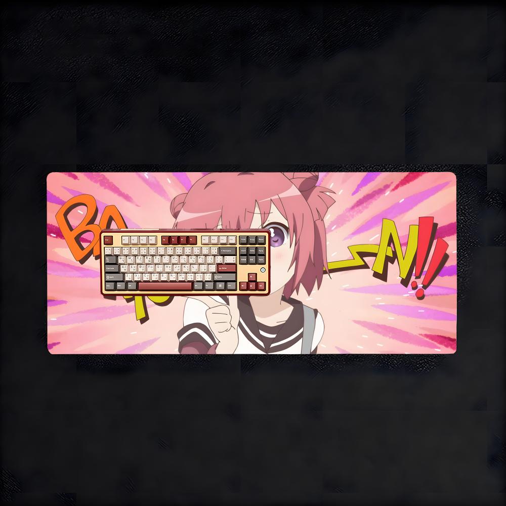 Cozy Yuru Yuri Animeseries Mouse Pad NonSlip Large Desk Mat Thick Stitched Edge Gaming Mousepad