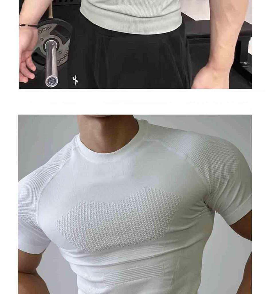 Men's Seamless Quick-Dry Compression Sports T-Shirt: Short Sleeve, Summer Fitness & Running Wear