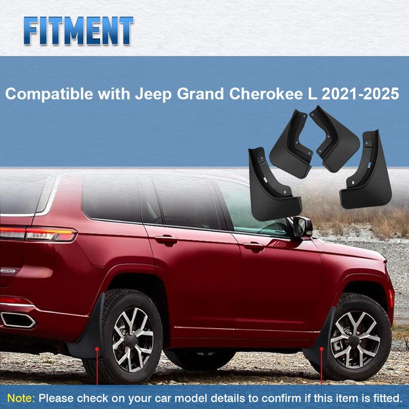 For Jeep Grand Cherokee L -2025 No Drilling Required All Weather Mud Splash Guards Mudflap