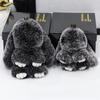 Play Dead Plush Rabbit Genuine Rex Rabbit Fur Bunny Pendant Bag Pendant Mengmeng Car Rabbit Keychain