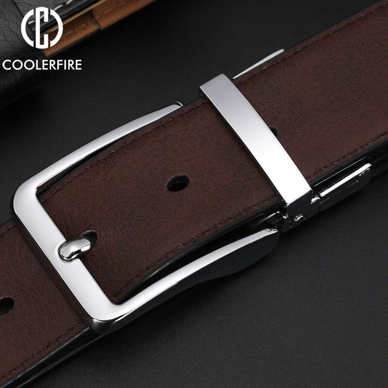 Новый ремень, мужские ремни из натуральной кожи для мужчин, ремень из натуральной кожи с вращающейся пряжкой, мужские двусторонние повседневные джинсы, мужской ремень HQ113