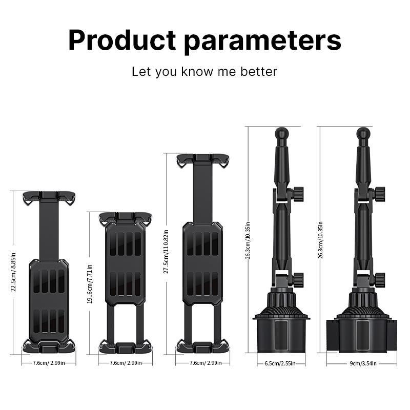 Universal Car Cup Holder Phone Mount – Adjustable Stand for iPhone 15/14 Pro Max, FOR Samsung Galaxy S23, FOR iPad Mini