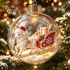 Decorative Hanging Balls Glowing Christmas Story Ornament, Light?Up Mini Holiday Scene Ball with Warm Garden Party Ornaments LED Light, Clear