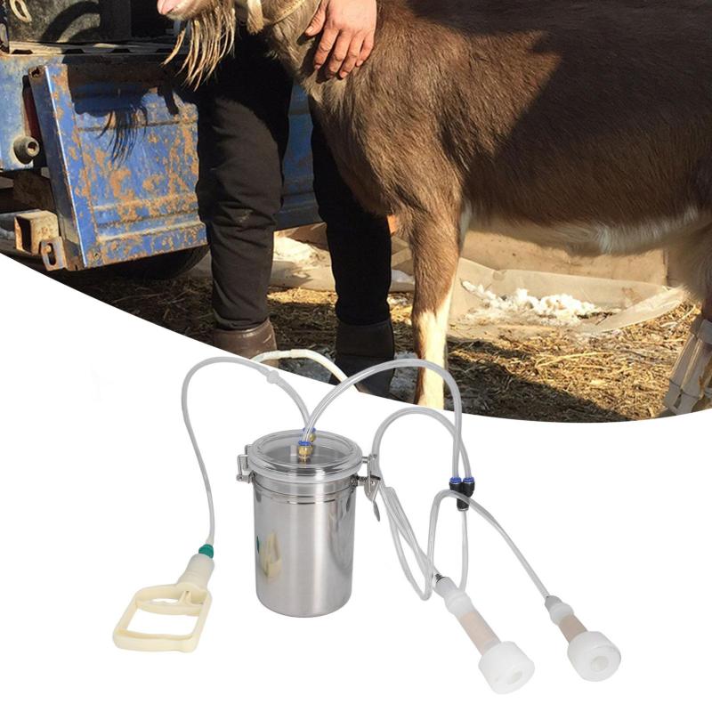 2L Manual Sheep Milking Machine Stainless Steel Bottle Portable Milking Kit for Milk Plant Farm