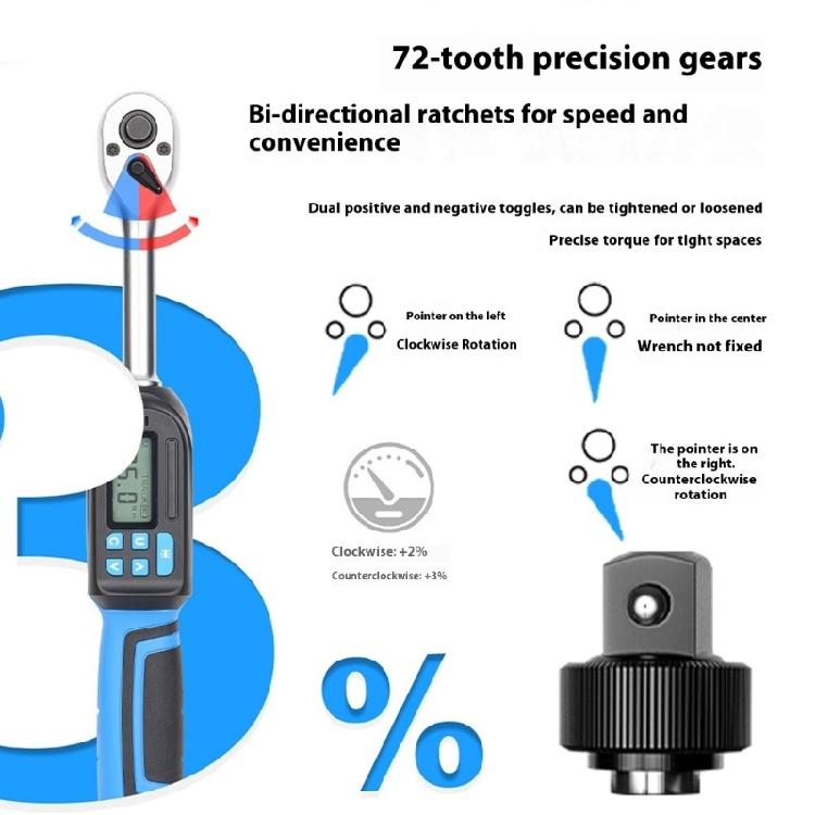 Digital Torque Spanner Tool With Replaceable Heads Ratchet Mechanism And Customizable Torque Settings 4 Measurement Unit