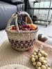 eaweed Handmade woven picnic basket for storing fruits and vegetables, Cosmetics kitchen organizer flower girl basket