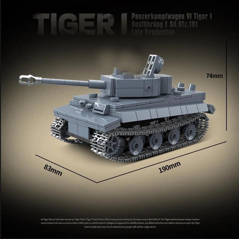 Ww2 Военный танк мировой войны Тигр I, немецкий тяжелый танк, строительные блоки, кирпичи, детские развивающие игрушки для детей, рождественские подарки для мальчиков