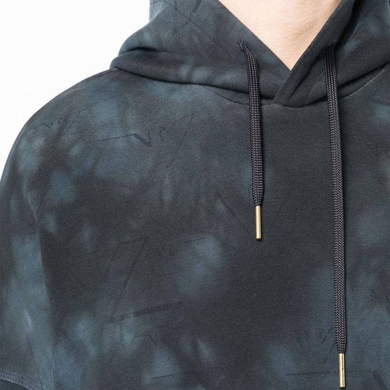 Emporio Armani SS23 Худи с завязками тай-дай Мужские худи Синий 3L1MFU-1JHSZ-F640