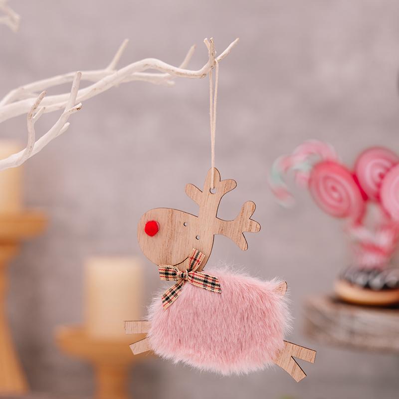 1 шт. Милый декор для рождественской елки, рождественский новогодний декор для вечеринки, деревянный плюшевый олень, подвеска