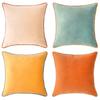 4pcs Decorative Throw Pillow Covers Cushion Cases, Soft Velvet Modern Double Sided Designs, Mix And Match For Home Decor, Pillow Inserts Not Included