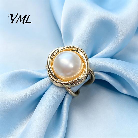 Bridal Scarf Jewelry Alloy Silk Ring with Faux Pearls, Clip Rings for Women, Women Round Buckle Clip, Elegant Retro Holder Dresses And Shirts