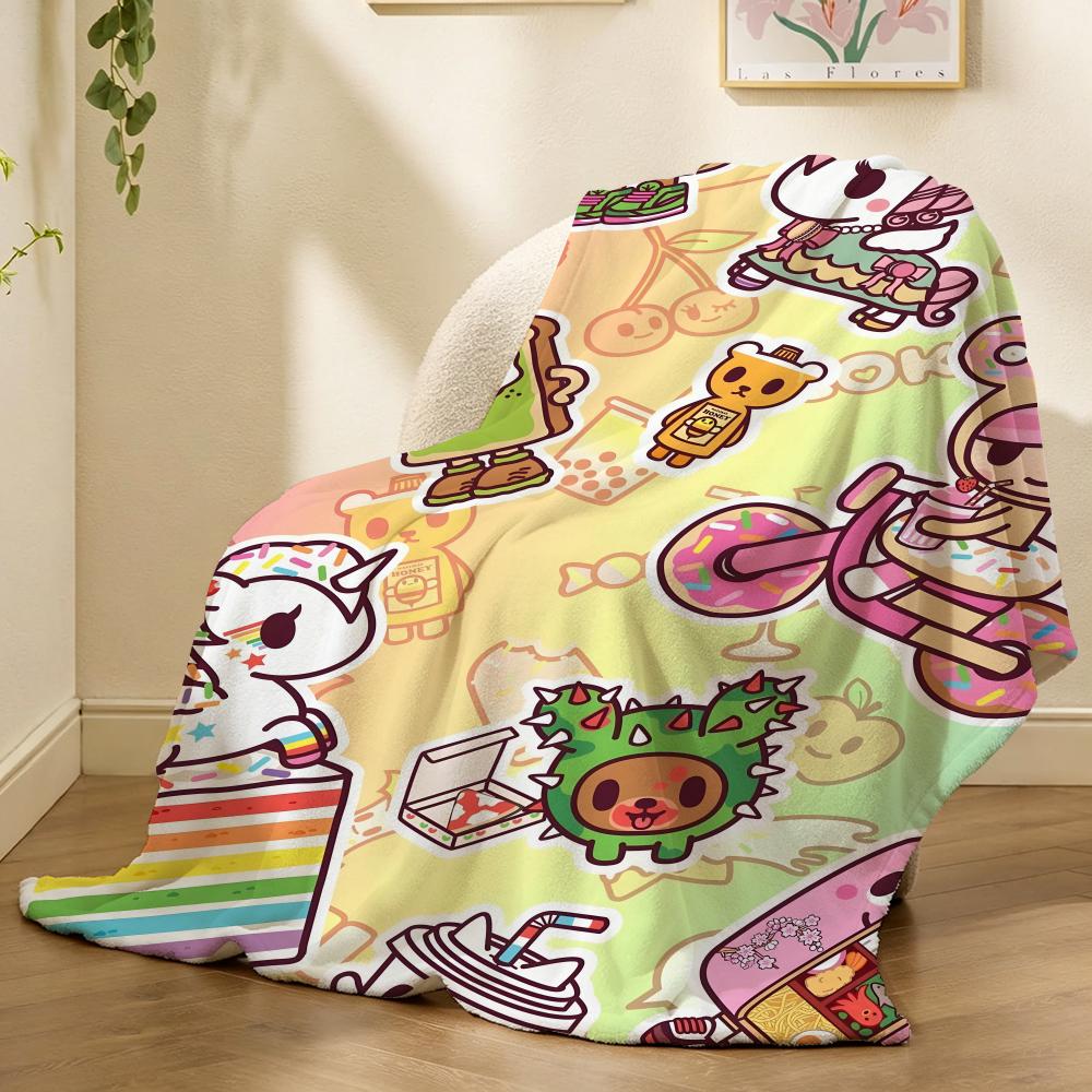 Tokidoki Fashion Throw 240g flannel blanket, suitable for sofas, beds, offices, exquisite gift blankets
