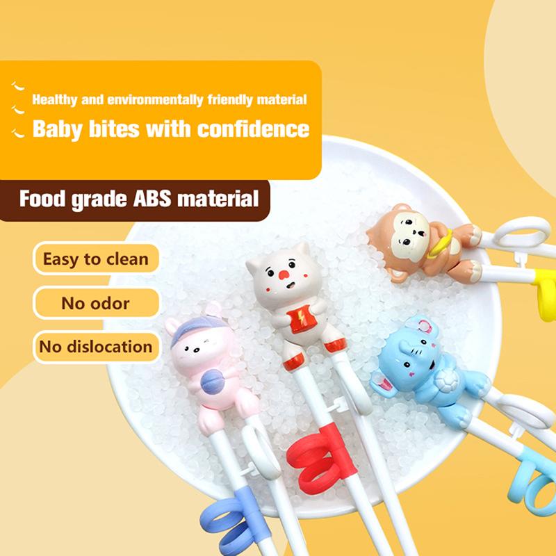 Детские обучающие палочки для еды, палочки для еды с мультяшными животными, палочки для начинающих, посуда, палочки для еды