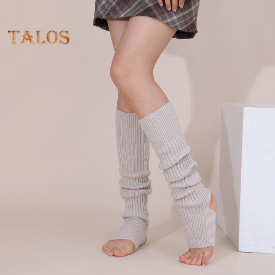 1 пара зимних гетр, теплые ребристые трикотажные полоски, эластичные трикотажные носки до щиколотки с отверстием для пятки, аксессуары 80-х для вечеринок, спорта, йоги, танцев