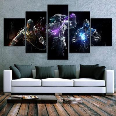 Игра Mortal Kombat, подарок на день рождения, 5 шт., HD настенное искусство, холст, постеры, картины для гостиной, домашний декор, фотографии, украшения