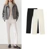 MD Fall and Winter New Women's Clothing Casual Intelligence Commute Style Minimalist White High-Waist Straight Pants 5001801