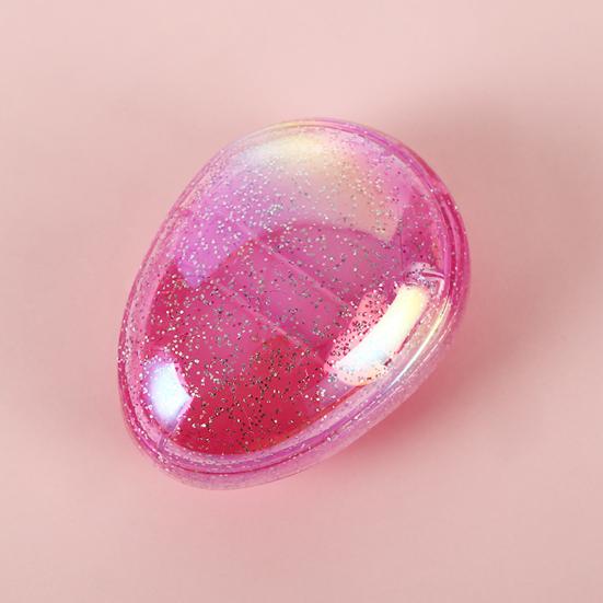 Блестящая овальная расческа для волос, мягкая щетина, массаж кожи головы, портативная дорожная, антистатическая, мини-расческа в форме яйца, детская, взрослая, для укладки волос, распутывающая щетка